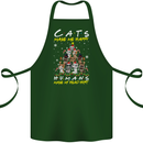 Cats Make Me Happy Funny Christmas Cotton Apron 100% Organic Forest Green