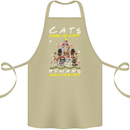 Cats Make Me Happy Funny Christmas Cotton Apron 100% Organic Khaki