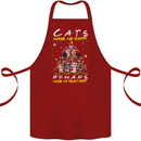 Cats Make Me Happy Funny Christmas Cotton Apron 100% Organic Maroon