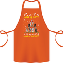 Cats Make Me Happy Funny Christmas Cotton Apron 100% Organic Orange