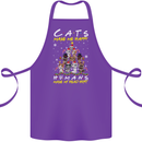 Cats Make Me Happy Funny Christmas Cotton Apron 100% Organic Purple