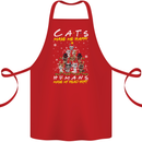 Cats Make Me Happy Funny Christmas Cotton Apron 100% Organic Red