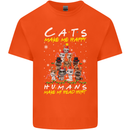 Cats Make Me Happy Funny Christmas Kids T-Shirt Childrens Orange