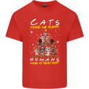 Cats Make Me Happy Funny Christmas Kids T-Shirt Childrens Red