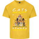 Cats Make Me Happy Funny Christmas Kids T-Shirt Childrens Yellow