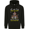 Cats Make Me Happy Funny Christmas Mens 80% Cotton Hoodie Black