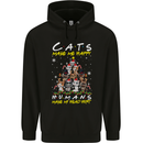Cats Make Me Happy Funny Christmas Mens 80% Cotton Hoodie Black