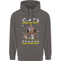 Cats Make Me Happy Funny Christmas Mens 80% Cotton Hoodie Charcoal