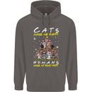 Cats Make Me Happy Funny Christmas Mens 80% Cotton Hoodie Charcoal