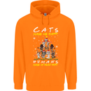 Cats Make Me Happy Funny Christmas Mens 80% Cotton Hoodie Orange