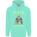 Cats Make Me Happy Funny Christmas Mens 80% Cotton Hoodie Peppermint