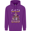 Cats Make Me Happy Funny Christmas Mens 80% Cotton Hoodie Purple