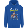 Cats Make Me Happy Funny Christmas Mens 80% Cotton Hoodie Royal Blue