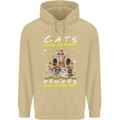Cats Make Me Happy Funny Christmas Mens 80% Cotton Hoodie Sand