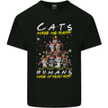 Cats Make Me Happy Funny Christmas Mens Cotton T-Shirt Tee Top Black