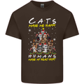 Cats Make Me Happy Funny Christmas Mens Cotton T-Shirt Tee Top Dark Chocolate