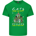 Cats Make Me Happy Funny Christmas Mens Cotton T-Shirt Tee Top Irish Green
