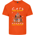 Cats Make Me Happy Funny Christmas Mens Cotton T-Shirt Tee Top Orange