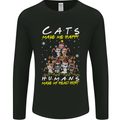 Cats Make Me Happy Funny Christmas Mens Long Sleeve T-Shirt Black
