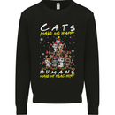 Cats Make Me Happy Funny Christmas Mens Sweatshirt Jumper Black