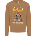 Cats Make Me Happy Funny Christmas Mens Sweatshirt Jumper Caramel Latte