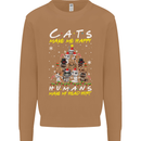Cats Make Me Happy Funny Christmas Mens Sweatshirt Jumper Caramel Latte