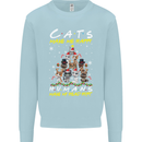Cats Make Me Happy Funny Christmas Mens Sweatshirt Jumper Light Blue