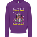 Cats Make Me Happy Funny Christmas Mens Sweatshirt Jumper Purple