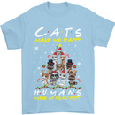 Cats Make Me Happy Funny Christmas Mens T-Shirt Cotton Gildan Light Blue