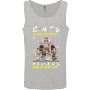 Cats Make Me Happy Funny Christmas Mens Vest Tank Top Sports Grey