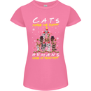 Cats Make Me Happy Funny Christmas Womens Petite Cut T-Shirt Azalea