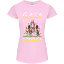 Cats Make Me Happy Funny Christmas Womens Petite Cut T-Shirt Light Pink