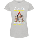 Cats Make Me Happy Funny Christmas Womens Petite Cut T-Shirt Sports Grey