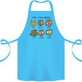 Cats Types of Coffee Drinkers Cotton Apron 100% Organic Turquoise