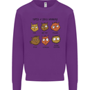 Cats Types of Coffee Drinkers Kids Sweatshirt Jumper Purple