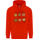 Cats Types of Coffee Drinkers Mens 80% Cotton Hoodie Bright Red