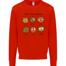 Cats Types of Coffee Drinkers Mens Sweatshirt Jumper Bright Red