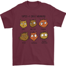 Cats Types of Coffee Drinkers Mens T-Shirt Cotton Gildan Maroon