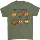 Cats Types of Coffee Drinkers Mens T-Shirt Cotton Gildan Military Green