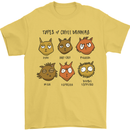 Cats Types of Coffee Drinkers Mens T-Shirt Cotton Gildan Yellow