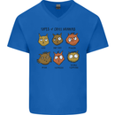 Cats Types of Coffee Drinkers Mens V-Neck Cotton T-Shirt Royal Blue