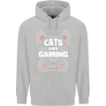 Cats and Gaming Funny Gamer Childrens Kids Hoodie Sports Grey