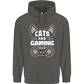 Cats and Gaming Funny Gamer Childrens Kids Hoodie Storm Grey