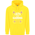 Cats and Gaming Funny Gamer Childrens Kids Hoodie Yellow