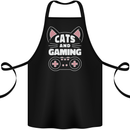 Cats and Gaming Funny Gamer Cotton Apron 100% Organic Black