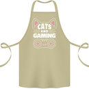 Cats and Gaming Funny Gamer Cotton Apron 100% Organic Khaki