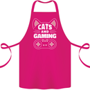 Cats and Gaming Funny Gamer Cotton Apron 100% Organic Pink
