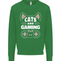 Cats and Gaming Funny Gamer Kids Sweatshirt Jumper Irish Green