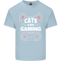 Cats and Gaming Funny Gamer Kids T-Shirt Childrens Light Blue