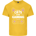 Cats and Gaming Funny Gamer Kids T-Shirt Childrens Yellow